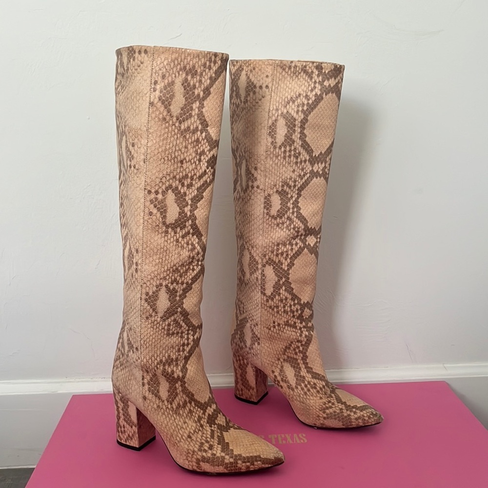 Paris Texas Boot 7.5 blush snakeskin boot